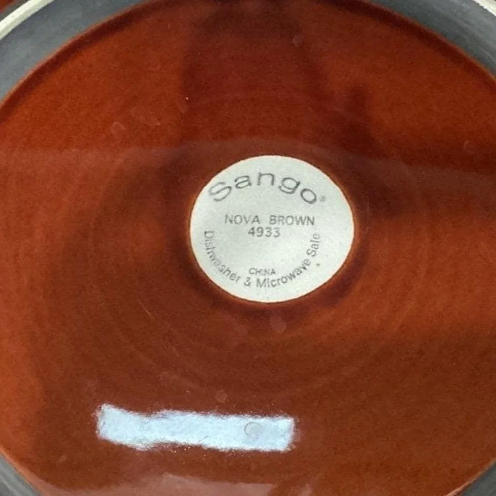 Sango‎ Nova Brown Chop Plate #4933, Vintage Stoneware Serving Platter, Serveware